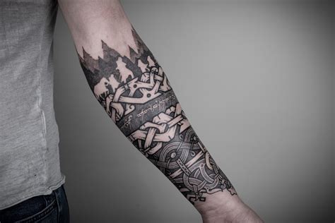 Lord of the Rings sleeve - Nordic ornament - Pradd Tattoo