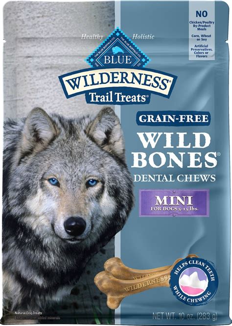 BLUE BUFFALO Wilderness Wild Bones Grain-Free Mini Dental Dog Treats ...