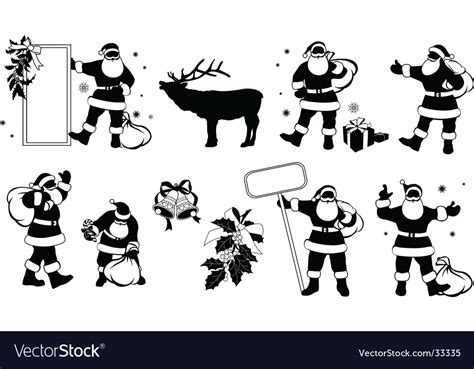 Santa claus silhouette Royalty Free Vector Image