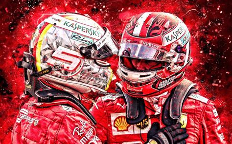 Download wallpapers Sebastian Vettel, Charles Leclerc, 4k, Scuderia ...