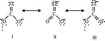 Explain the structure of 𝐶𝑂32− ion in terms of resonance.