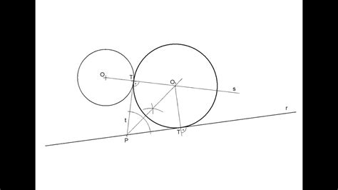 Circunferencia tangente a una recta y a otra circunferencia en un punto ...