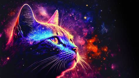 Cat Colorful Background Art 4K #5310i Wallpaper iPhone Phone