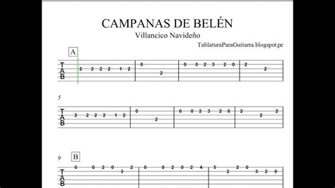 Campanas de Belén - Tablatura para Guitarra - YouTube