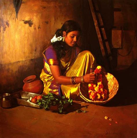 Artist S. Elayaraja creates paintings featuring the beauty and culture ...