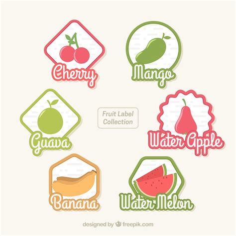 Premium Vector | Fruit label collection