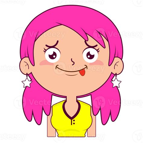 girl doubt face cartoon cute 23360324 PNG