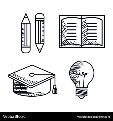 Education supplies drawing icons Royalty Free Vector Image