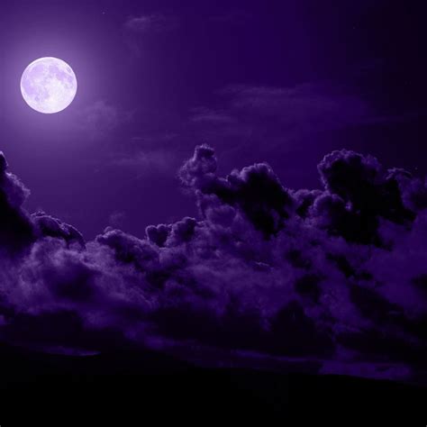 Purple Sky with Full Moon