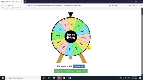 Spin The Wheel Random Name Picker