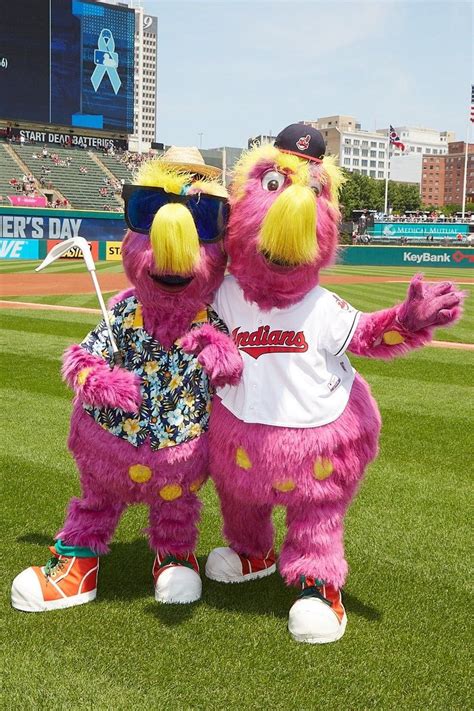 Cleveland Indians mascot Slider with his dad on Father's Day before the ...