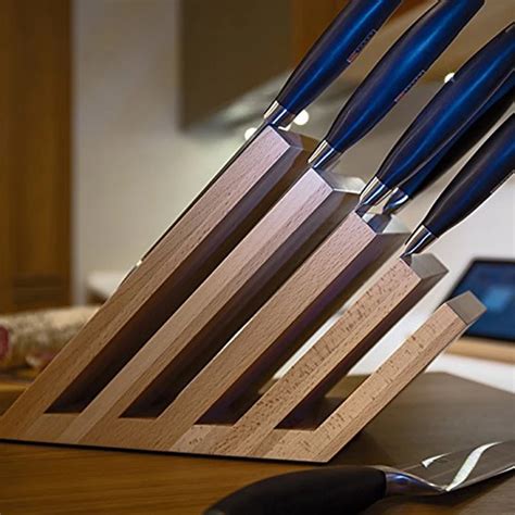 Magnetic Knife Block Solid Beech Wood 5 Panel Knife Holder - Buy ...