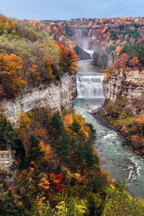 Middle Falls Of Letchworth State Park, New York #USA | Waterfall ...