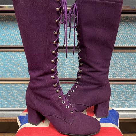 Suede Purple Boots - Etsy