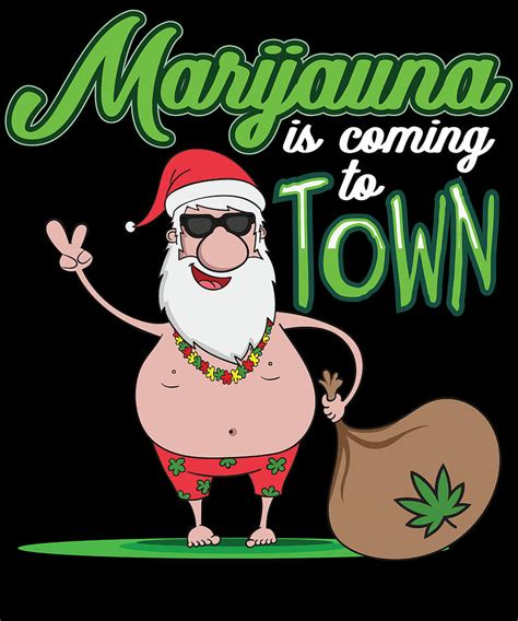 Santa Marijuana Weed Snowman Funny Christmas Gift Dark Digital Art by ...