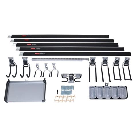 Rubbermaid Fasttrack Garage 18-Piece Black/Silver Steel Storage Rail ...