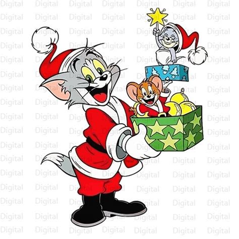 Tom and Jerry Christmas SVG Design, Tom Jerry Vector, Christmas SVG ...