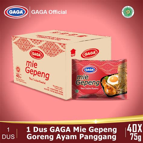 Jual GAGA Mie Gepeng Goreng Ayam Panggang (1 dus = 40 pcs ) | Shopee ...