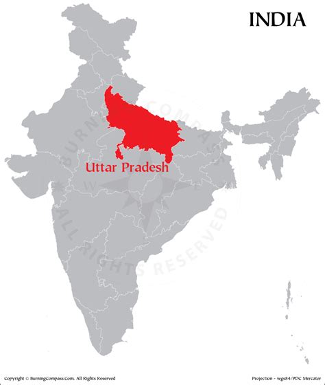 PDF of Uttar Pradesh On India Map, Uttar Pradesh On India Map PDF