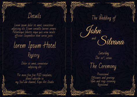 Dark Wedding Invitation Card Template in PSD by janurmas on DeviantArt