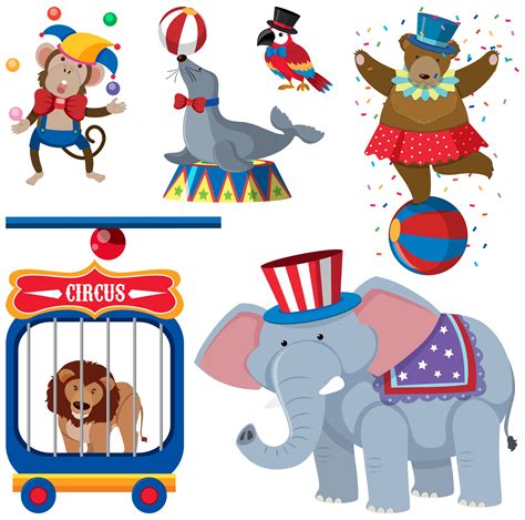 A Set of Circus Animals 694753 Vector Art at Vecteezy