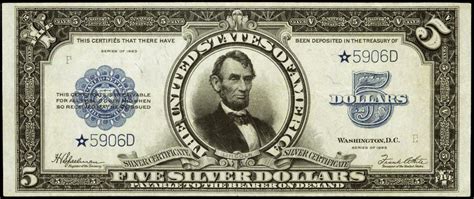 1923 Five Dollar Silver Certificate Porthole Star note|World Banknotes ...