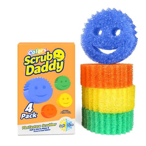 Scrub Daddy Colors Sponges 4-Count 810044130492 - The Home Depot