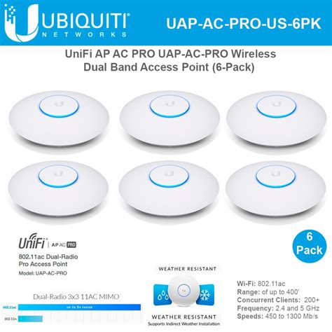 Ubiquiti UniFi AP AC PRO 6-PACK 11ac indoor/outdoor Access Point UAP-AC ...