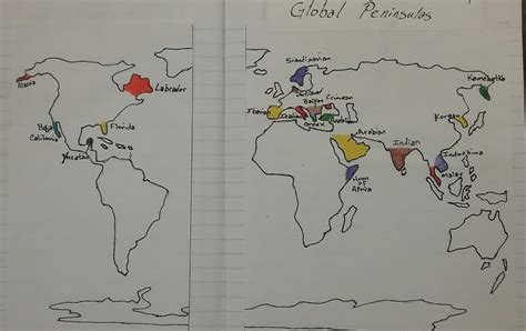 Page 4: Map of Global Peninsulas – White Oak Globe Trotters