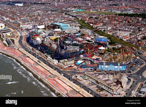 Aerial view of Blackpool Pleasure Beach Lancashire England Uk Stock ...