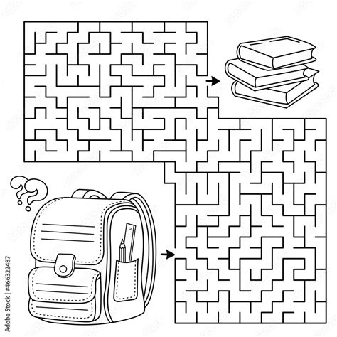 Maze or Labyrinth Game. Puzzle. Coloring Page Outline Of cartoon ...