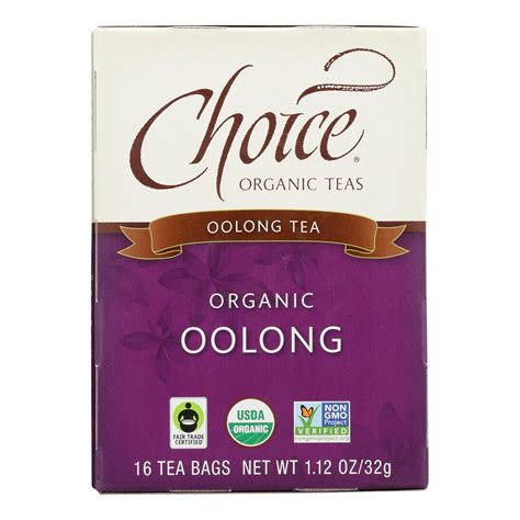 Choice Organic Teas Oolong Tea - 16 Tea Bags - Case of 6