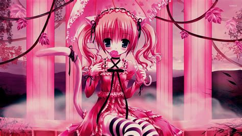 Pink Kawaii Anime Desktop Background Free Download Wallpaper Of Cute ...