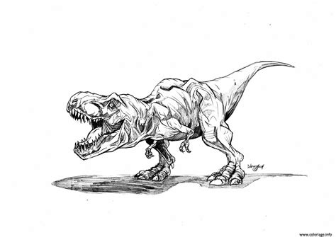 Coloriage jurassic park trex - JeColorie.com