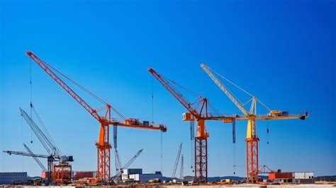 Premium AI Image | Cranes on a construction site