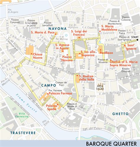 Map of Piazza Navona, Campo de' Fiori, and the Jewish Ghetto | Piazza ...