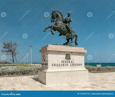 Statue Of General Gregorio Luperon, Near Fortress Of San Felipe, La ...