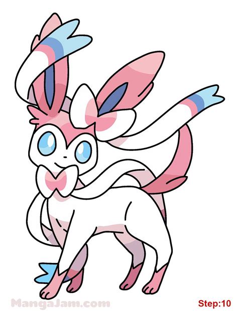 How to Draw Sylveon from Pokemon | Fairy type pokemon, Pokemon, Pokemon ...