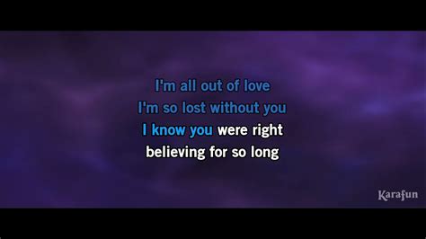 All Out of Love | Air Supply | Karaoke - YouTube