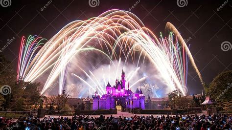 Fireworks Show at Hong Kong Disneyland on Feb 28, 2014 Editorial Image ...