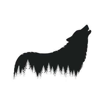 Howling Wolf Silhouette