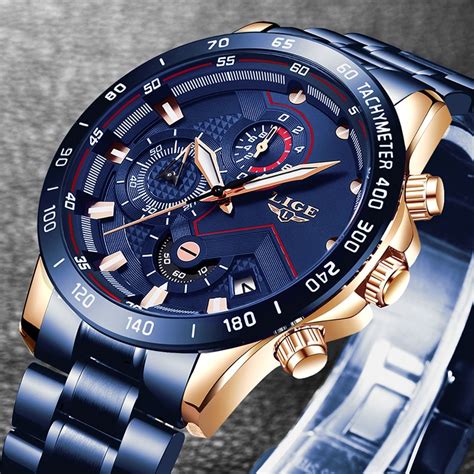 LIGE 2020 New Fashion Mens Watches with Stainless Steel Top Brand ...