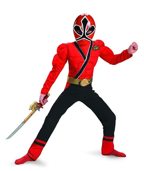 Amazon.com: Red Ranger Samurai Classic Muscle Costume - Large (10-12 ...