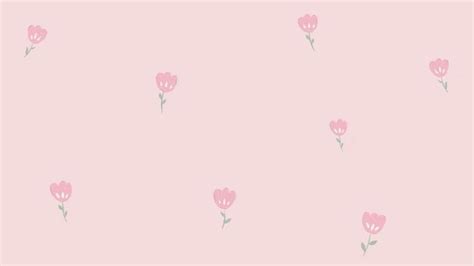 Light Pink Hand-drawn Tulip Aesthetic Desktop Computer Wallpaper ...