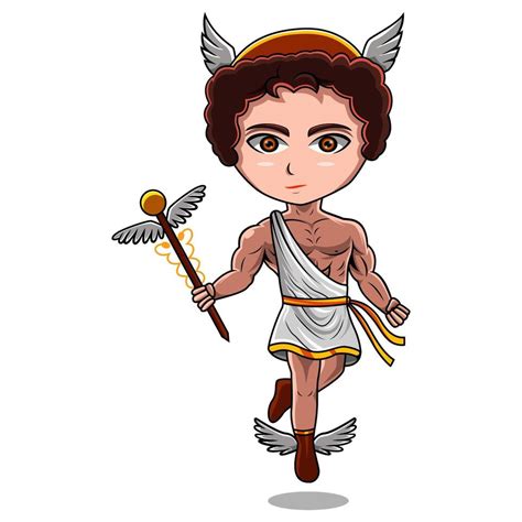 Hermes chibi mascot logo design 12041071 Vector Art at Vecteezy