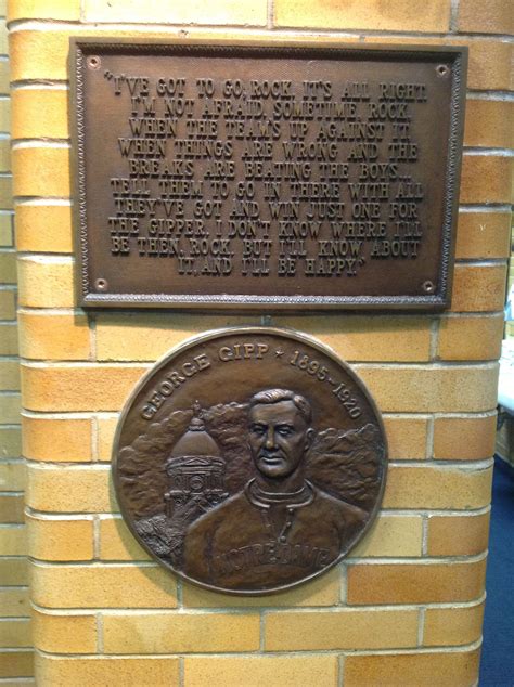 A bronze plaque in the Notre Dame locker room with the story of "The ...