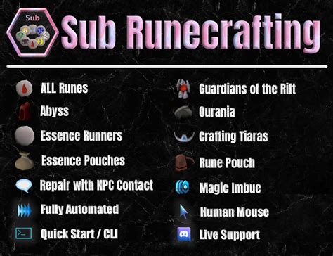 Sub Runecrafting [ALL runes] [GOTR] [Abyss] [Ourania] [Essence Runners ...