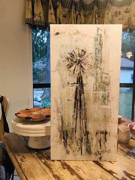 Windmill | Rustic painting, Barn art, Farmhouse art