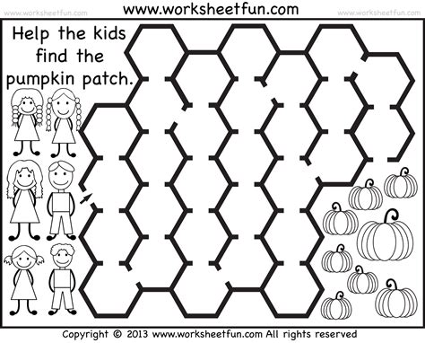 Pumpkin Patch Maze – 2 Worksheets / FREE Printable Worksheets ...