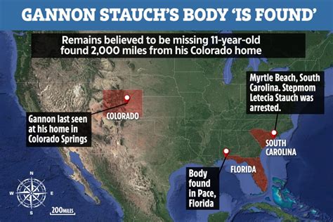 ‘Body of Colorado boy Gannon Stauch, 11, found’ 2,000 miles away in ...